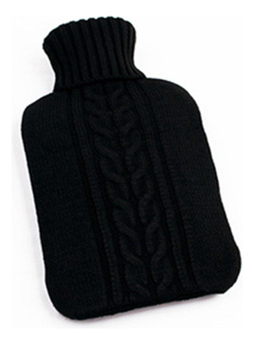Funda Tejida Negra Para Botella De Agua Caliente, 2 Litros,