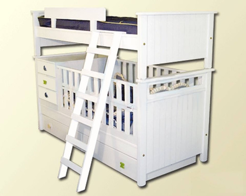 Cama Cucheta Superpuesta Desmontable Recta C/ Cuna Funcional