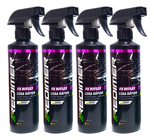 Cera Rápida Fx Reflex Redimer Para Autos 500ml X 4 Unidades