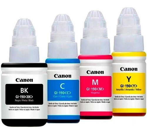 Imagen 1 de 5 de Kit De Tinta Canon Gi-190 Originales Tinta Continua