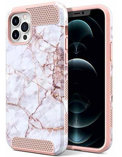 Funda Diseño Marmol Rosa Compatible Con iPhone 12 Pro Max