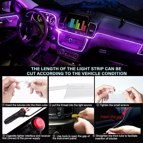 ¡Actualiza el interior de tu coche con luces de ambiente controladas por la  aplicación RGB!