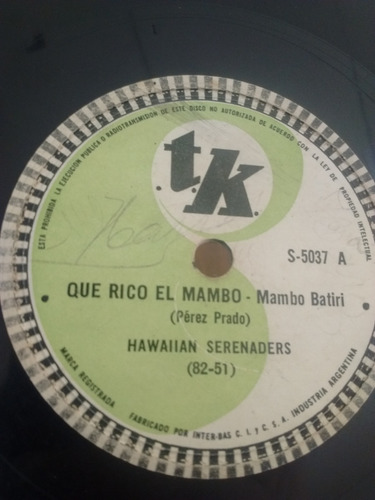 Hawaiian Serenaders Osvaldo Novarro Disco Pasta Tk C25