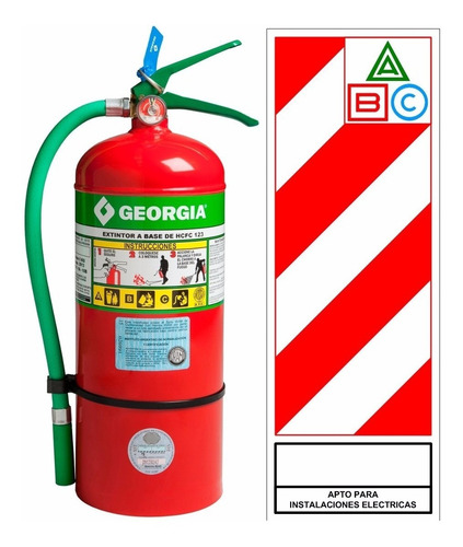 Matafuegos Georgia Hcfc236 De 5 Kg Halogenado 100% Ecológico