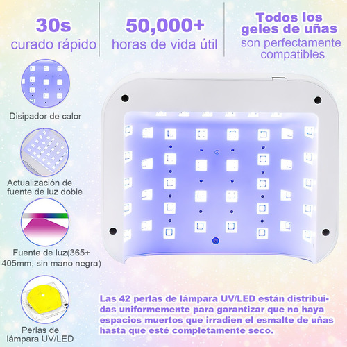 Lampara De Uñas Uv Profesional Secador Led Con Recargable