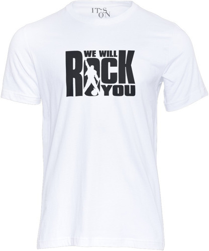 Playera Queen Freddie Mercury. We Will Rock You. Silueta.