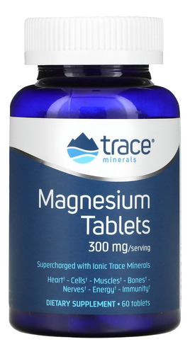 Trace Minerals Magnesio Musculo-huesos 300mg 60 Tabs Sabor Sin Sabor