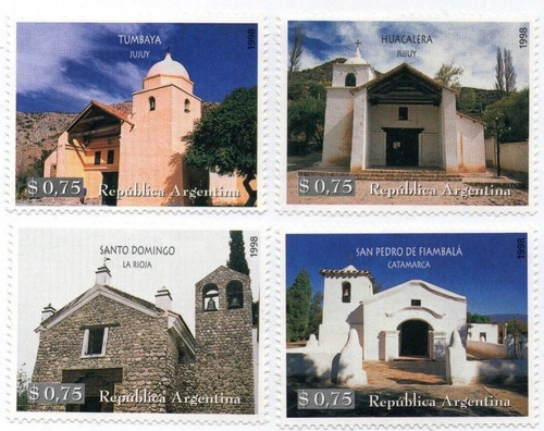 1998 Capillas Históricas- Argentina (sellos) Mint Gj2879/82