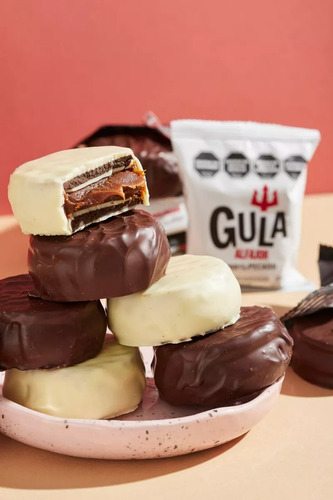 Alfajor Gula %100 Pecado X 24u. Blanco / Negro 72 G.