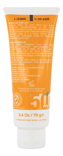 Episolei Gel Antiedad Antisolar- Épidermique - Fps 50- 70 Ml