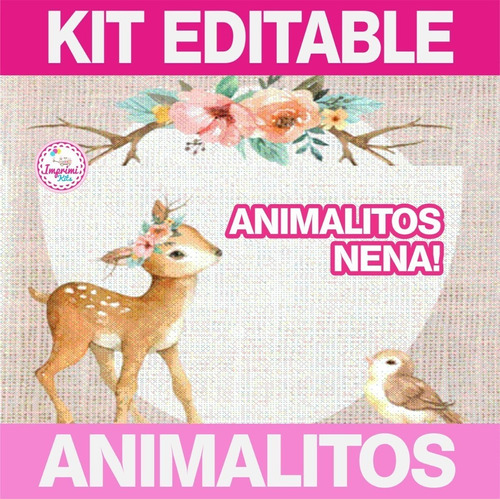 Kit Imprimible Animalitos Nena Bosque Ciervita