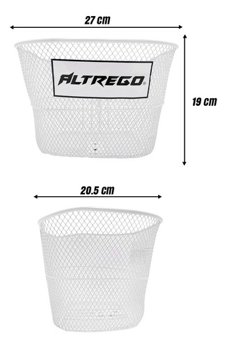 Canasta Canastilla Para Bicicleta Rodado 16 Incluye Soportes Color Blanco