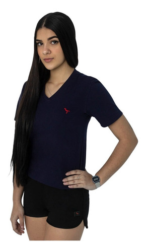 Imagem 7 de 7 de Kit 5 Camisetas Baby Look Feminina Gola V Basica