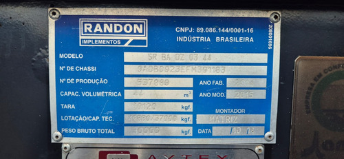 Caçamba Randon 2014/15 4 Eixos/ 45m3/ Sem Pneus 3f27