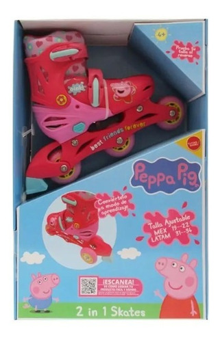 Patines En Linea 2 En 1 - Peppa Pig 2 En 1 Talla 19 - 22