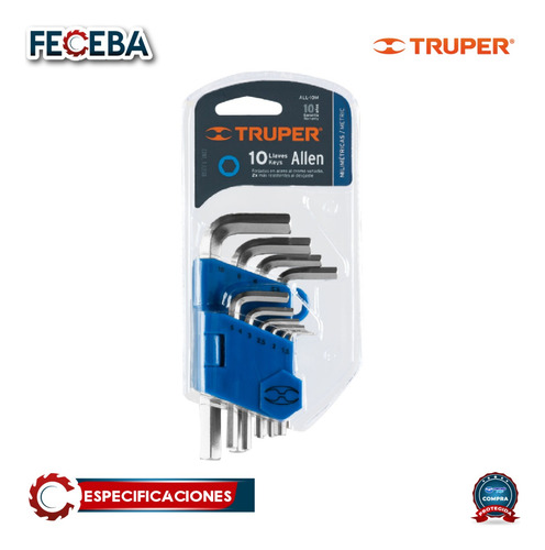 Llaves Allen Marca Truper, 10 Pcs 15536