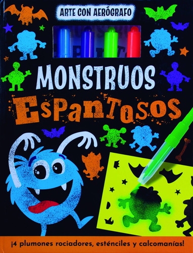 Arte con Aerógrafo: Monstruos Espantosos.: Libro para colorear Arte con aerógrafo: Monstruos Espantosos, de Varios. Editorial Silver Dolphin (en español), tapa dura en español, 2022