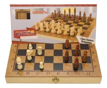 Comprar Ajedrez Damas Y Backgammon Tablero Piezas De Madera 30x30cm