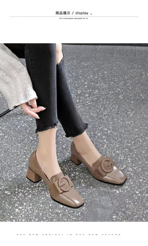 Zapatos Pumps De Tacón Bajo Y Punta Puntiaguda Con Correa En
