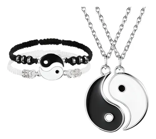 comprar Set 2 Collares + 2 Pulseras Para Pareja Yin Yang Novio Amigo