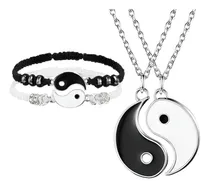Comprar Set 2 Collares + 2 Pulseras Para Pareja Yin Yang Novio Amigo