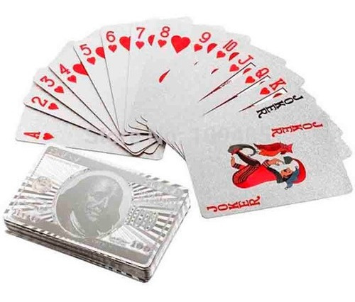 Cartas Remis Baraja Plateadas Poker Durable Flexible 