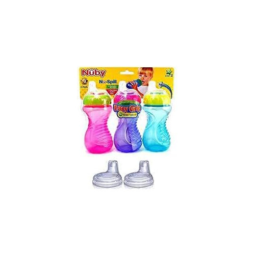Vaso Antiderrames Easy Grip, 10 Onzas (rosa/morado/azul...