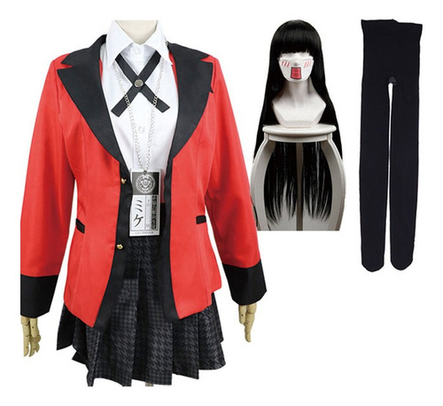 Disfraz Cosplay De Kakegurui Runa Yomozuki/pelucas/zapato