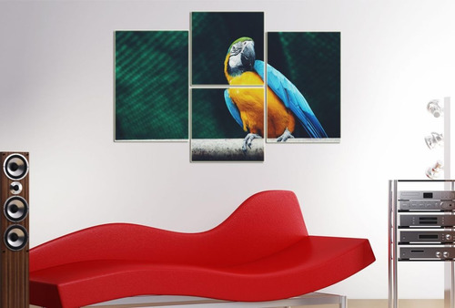 Cuadro 60x90cm Guacamayo Ara Ave Exotica Loro Selva M9