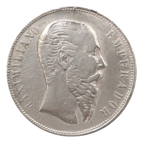 Moneda 50 Centavos Maximiliano Plata Original 1866 Mo 