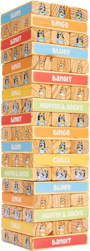 Bluey Torre Tambaleante 54 Bloques De Madera Juego Niños 3+