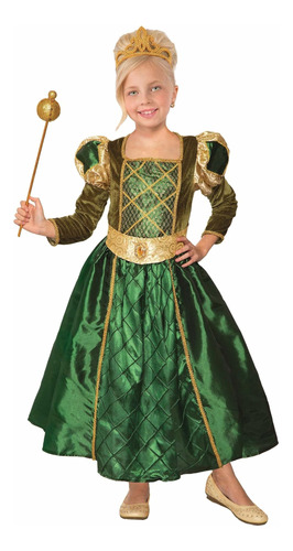 Forum Novelties Vestido De Princesa Verde Dorado Para Niña, 