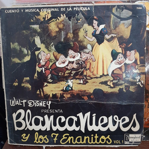 Vinilo Cuento Y Musica Blancanieves 7 Enanitos Vol 1 Zzz If1