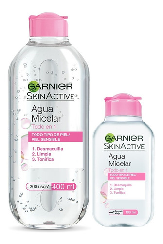 Imagen 1 de 6 de Garnier Skin Active Kit Micelar Todo En 1 400ml Y 100ml
