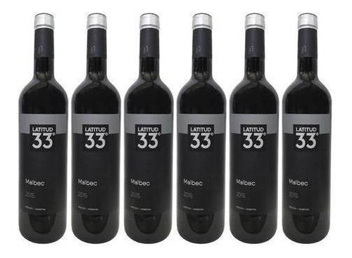 Vino Tinto Latitud 33 Malbec 750ml Tinto Caja X6 Fullescabio