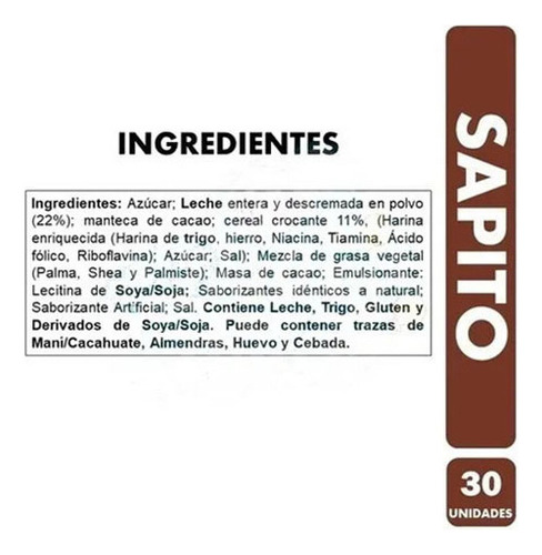 Sapito - Chocolate Relleno (bolsa Con 30 Unidades)