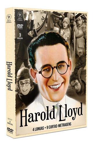 Harold Lloyd - Box Com 3 Dvds - 4 Filmes E 9 Curtas - Cards