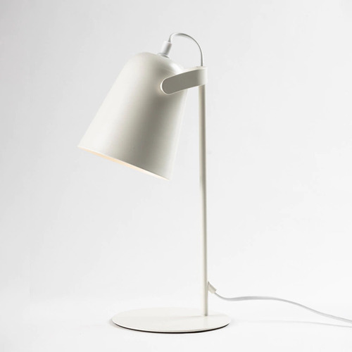 Lampara De Mesa Velador Grimm Alto Rancho Metálica Elegante Estructura Blanco