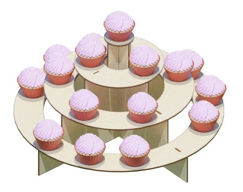 Base Circular  Cupcakes Mesa De Dulces Candy Bar Mdf Art183