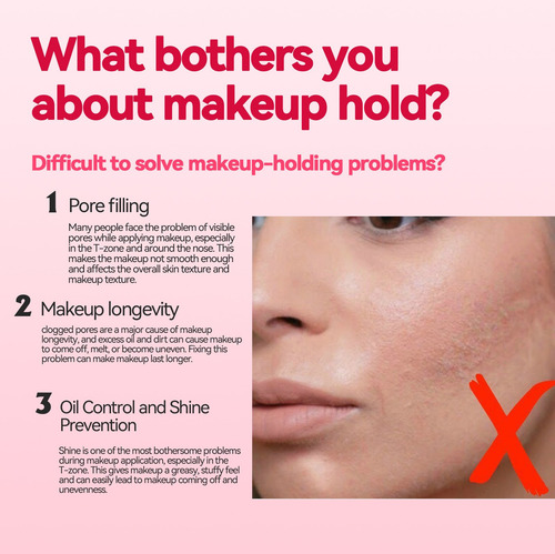 Crema Facial Base Para Poros, Poros Cerrados, Aplanada, Fáci