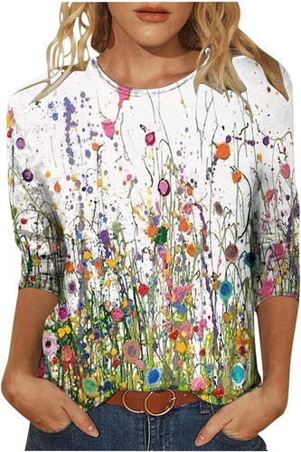 A@gift Shop Blusas De Manga 3\/4 Para Mujer, Elegantes,