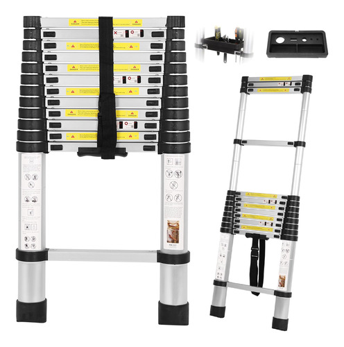 Escalera Telescopica De 12.5 Pies Con Bandeja De Herramienta