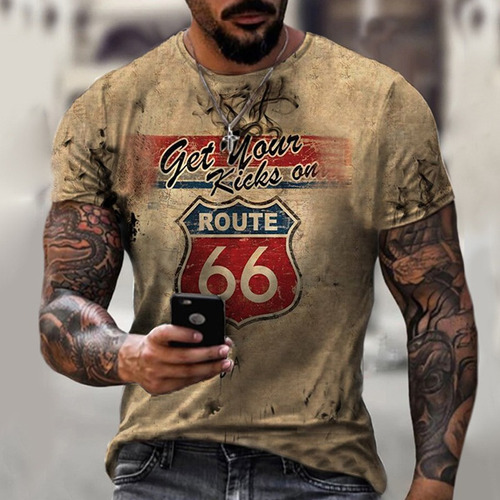 Camiseta Retro Con Cuello Redondo Con Estampado 3d De La Rut