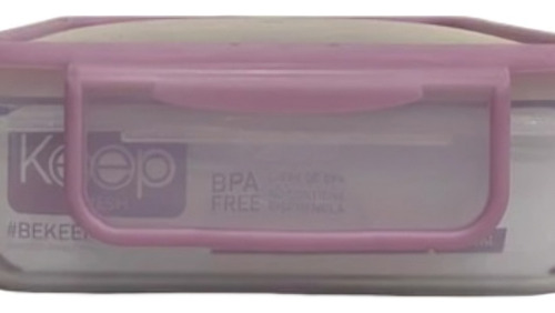 Hermetico Pp 600ml Cuadrado Color Lila