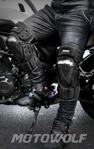 Imagen 4 de 10 de Kit Rodilleras Y Coderas Protecciones Moto Fibra De Carbono