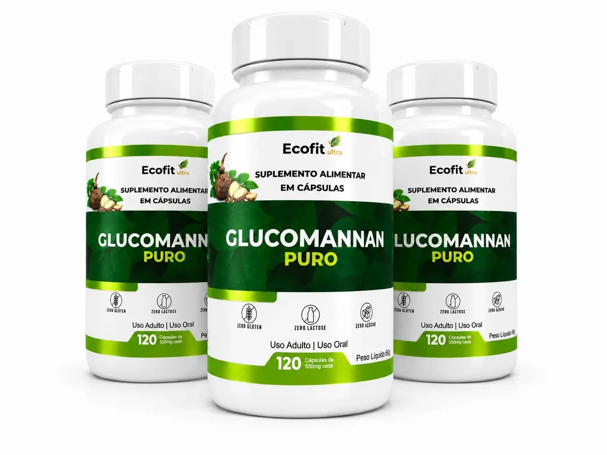 3x Glucomannan E Psyllium 360 Cápsulas Suplemento Ryco