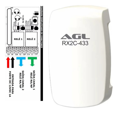 Rx-2c Bivolt Receptor Duplo Canal Com Controle Anticlonagem