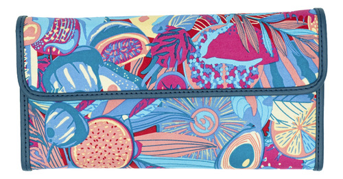 Cartera De Bolsillo Sda Pineda Covalin Diseño Fruta Mexicana Color Piel Azul/rojo