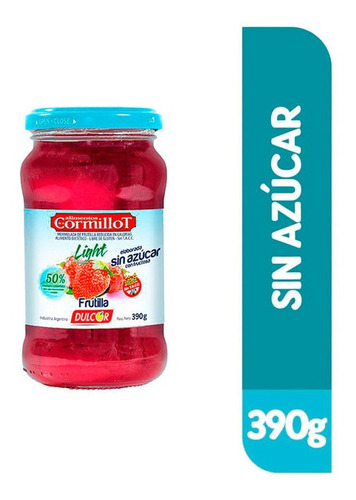 Mermelada Cormillot Frutilla Light Sin Azucar X 390 Gr