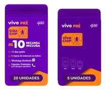 Comprar Chip Vivo Kit 25: 5 Chip S\u002F Recarga + 20 C\u002F R$10 De Recarga